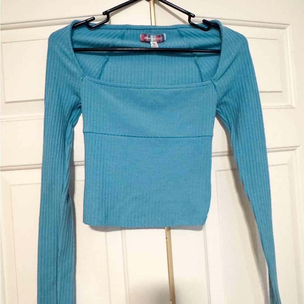 Urban Outfitters Teal Ribbed Crop Top